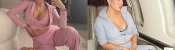 Georgina Rodríguez en dos imágenes de su cuenta de Instagram con ropa de la marca ALO (Instagram).