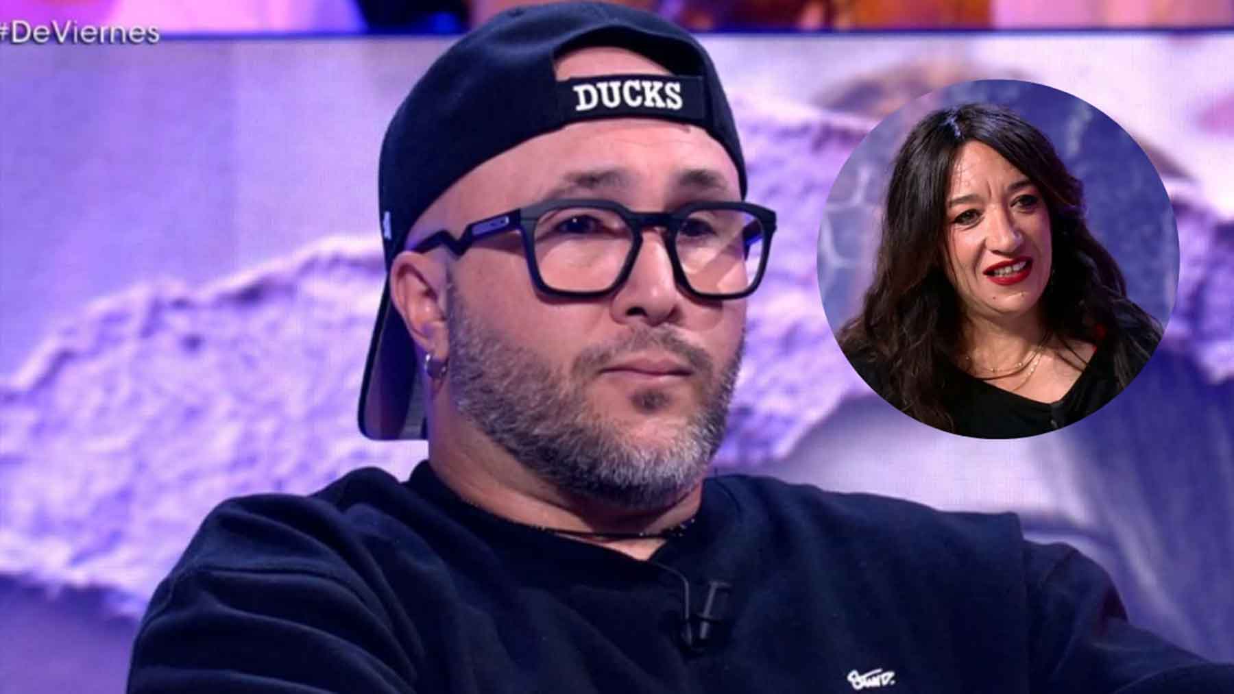Kiko Rivera y Almudena, guardesa de Cantora, en el plató de De Viernes (Mediaset).