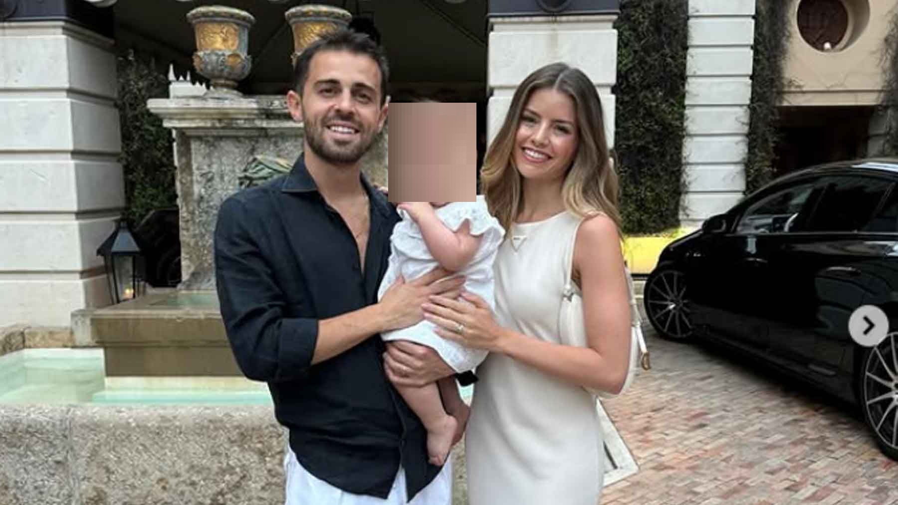 Bernardo Silva junto a su mujer y su hija (Instagram).