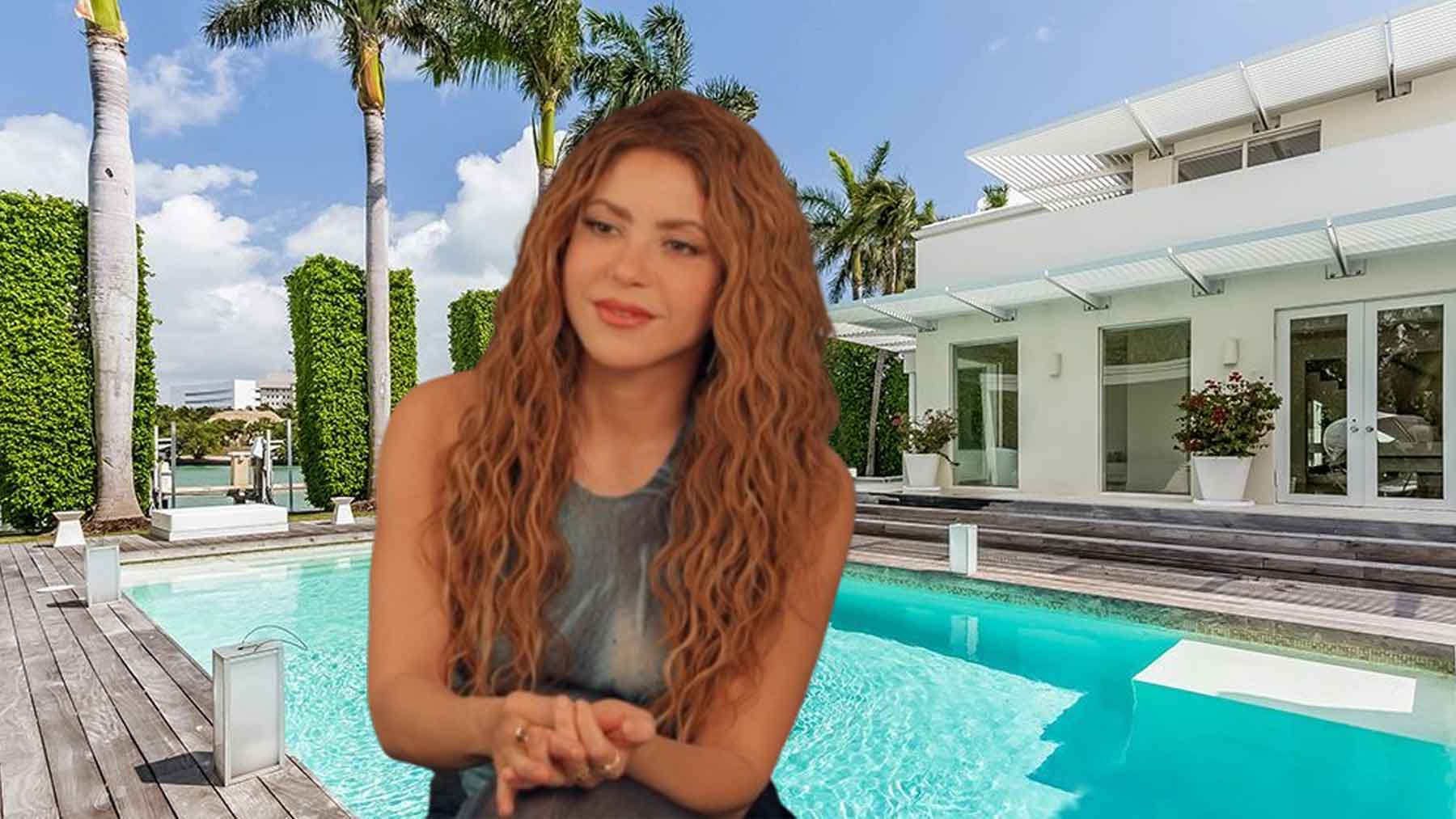 Shakira en un montaje de fotos en su mansión de Miami (RTVE/ Douglas Elliman Regions).