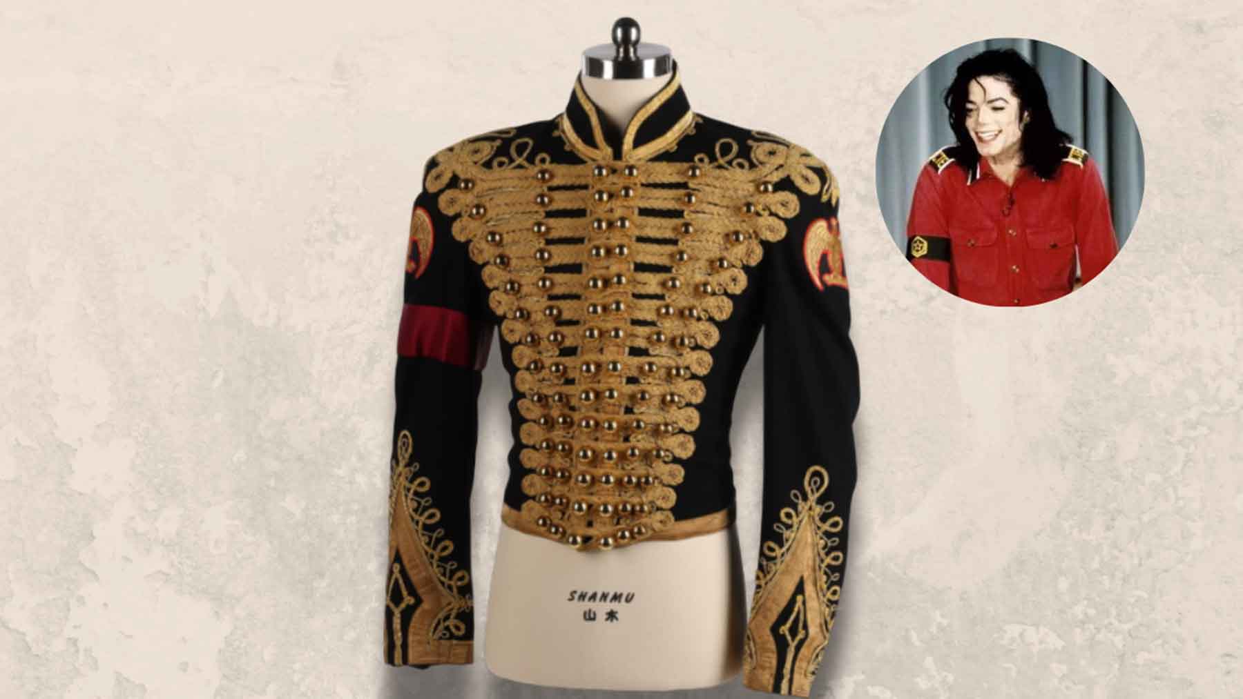 Montaje de imágenes de Michael Jakson y su icónica chaqueta (propstoreauction.com).