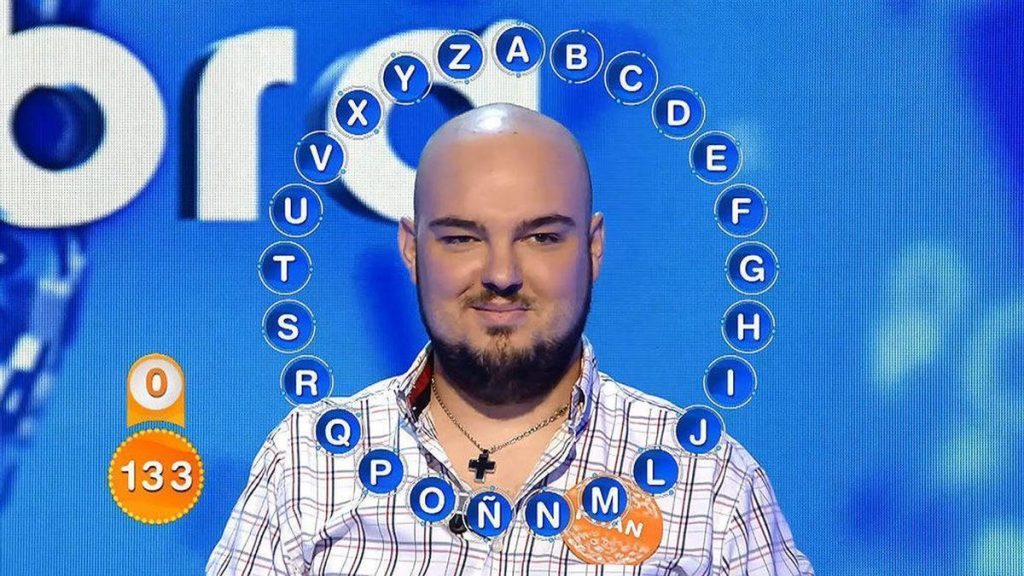 Fran González en Pasapalabra (Mediaset).